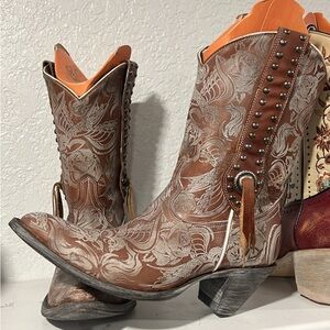 Old Gringo Brown Embroidered Ankle Boots